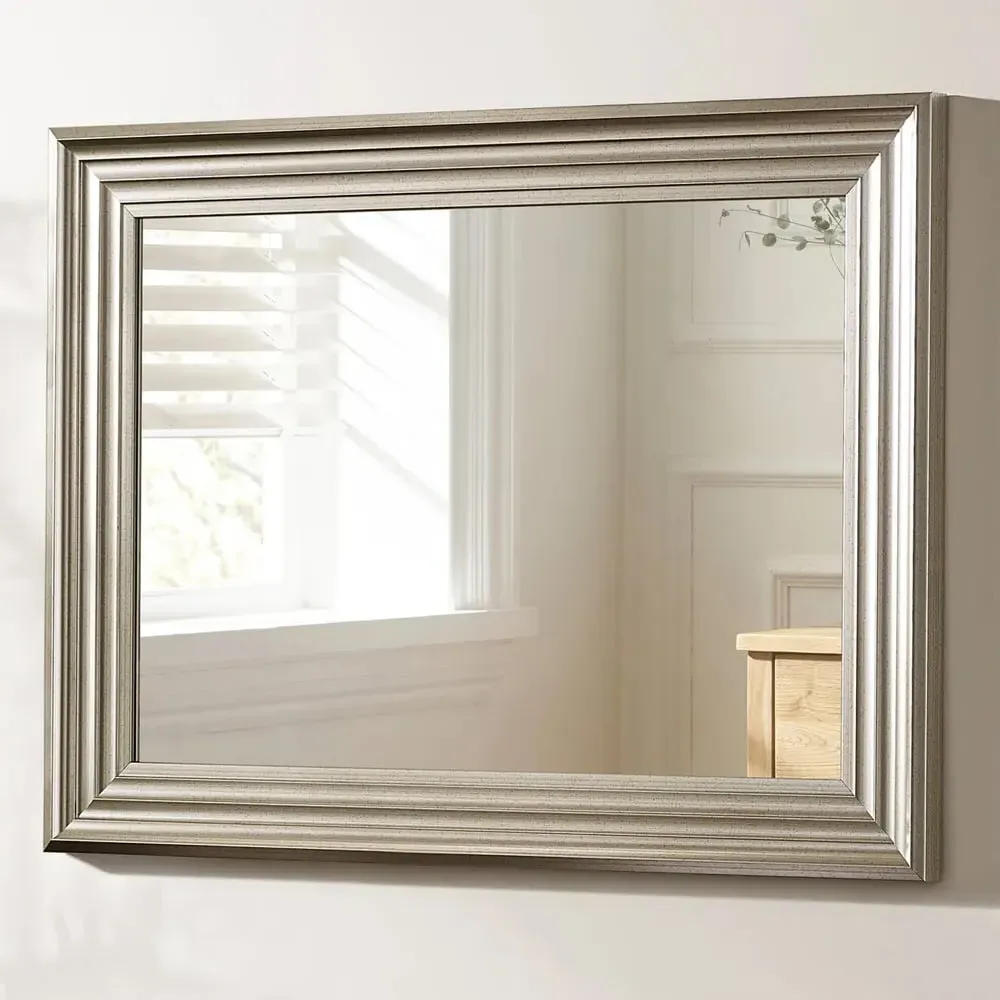 Tirana Rectangular Wall Mirror - Silver, Wood