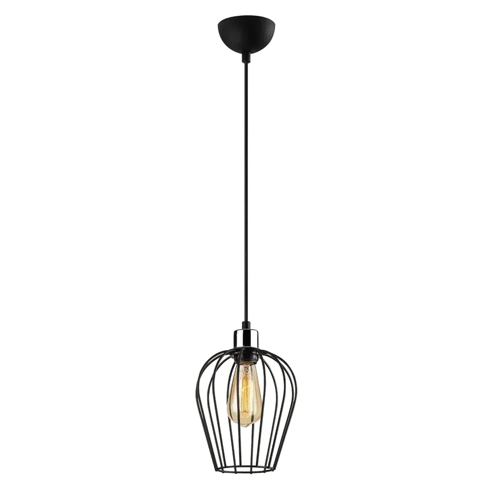 Titan Small Cylindrical Ceiling Pendant Light - Black, Metal product