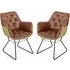 Titania Two Tone Dining Chairs In Pair - Brown, Faux Leather