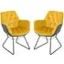 Titania Two Tone Dining Chairs In Pair - Yellow, Fabric