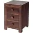 Tivat 3 Drawer Bedside Cabinet - Dark Mahogany, Mango Wood
