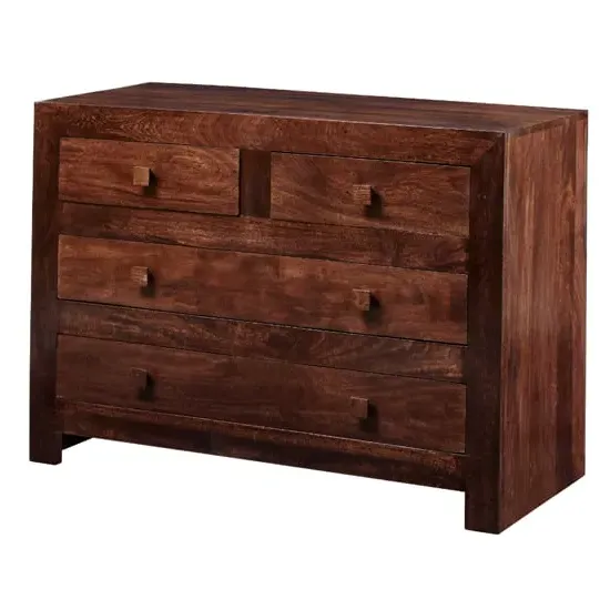 Tivat 4 Drawer Chest - Dark Mahogany, Mango Wood image