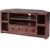 Tivat Corner TV Stand - Dark Mahogany, Mango Wood
