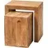 Tivat Cubed Nest of 2 Tables - Light Mahogany, Mango Wood