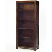 Tivat Large Bookcase - Dark Mahogany, Mango Wood