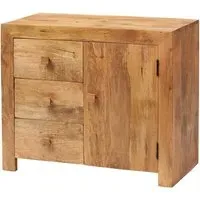 Tivat Mango Wood Sideboard 1 Door 3 Drawers - Light Mahogany