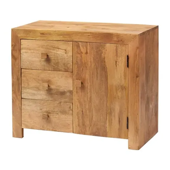 Tivat Mango Wood Sideboard 1 Door 3 Drawers - Light Mahogany