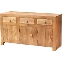 Tivat Mango Wood Sideboard 3 Doors 3 Drawers - Light Mahogany