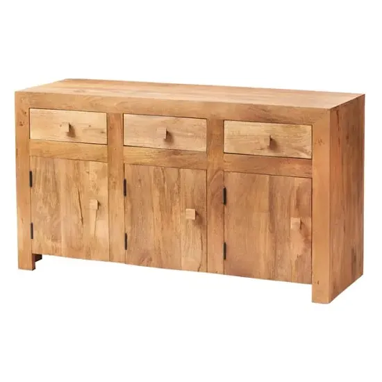 Tivat Mango Wood Sideboard 3 Doors 3 Drawers - Light Mahogany