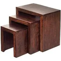 Tivat Nest of 3 Tables - Dark Mahogany, Mango Wood