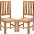 Tivat Slat Back Dining Chairs Pair - Light Mahogany, Mango Wood