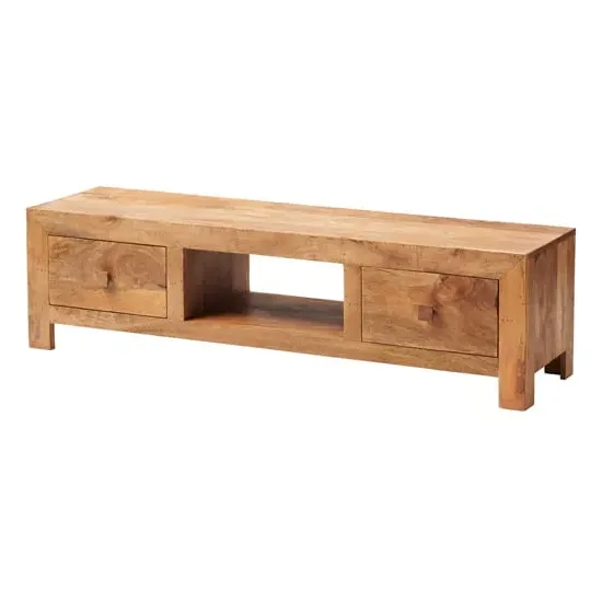 Tivat Wide TV Stand - Light Mahogany, Mango Wood
