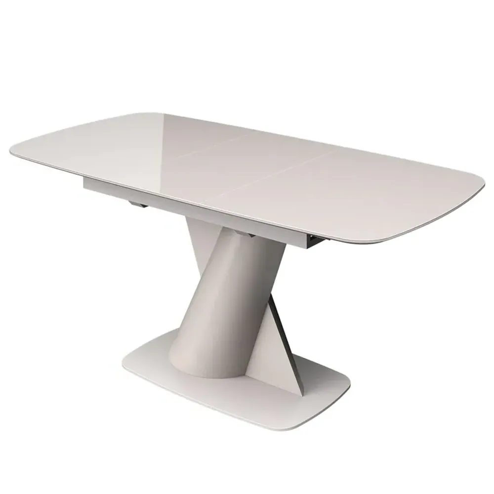 Tivori Small Extendable Dining Table - Taupe, High Gloss Glass product