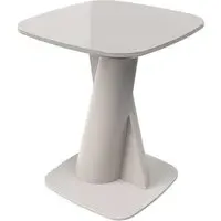 Tivori Square Side Table with Glass Top - Taupe, High Gloss alternate view