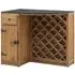 Tobik Bar Storage Cabinet with Wine Rack - Natural, Pine Wood