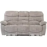 Toccoa 3-Seater Electric Recliner Sofa - Light Grey, Fabric