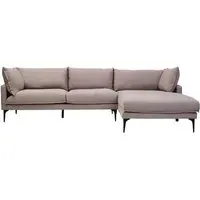 Toccoa Left-Handed 3-Seater Chaise Sofa - Grey, Fabric