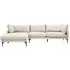 Toccoa Right-Handed 3-Seater Chaise Sofa - Cream, Fabric