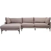 Toccoa Right-Handed 3-Seater Chaise Sofa - Grey, Fabric