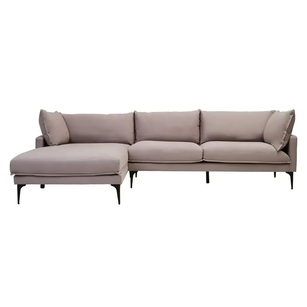 Toccoa Right-Handed 3-Seater Chaise Sofa - Grey, Fabric