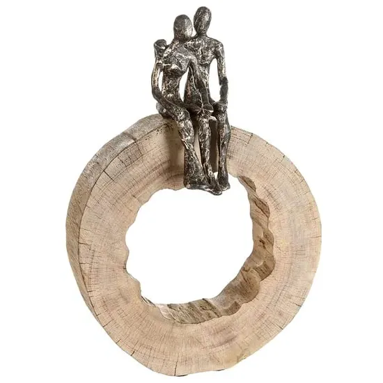 Together Aluminium Sculpture - Natural, Wood