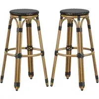 Toller Outdoor Bar Stools - Black, Aluminium