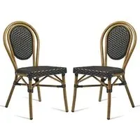 Toller Outdoor Dining Chairs - Black, Aluminium