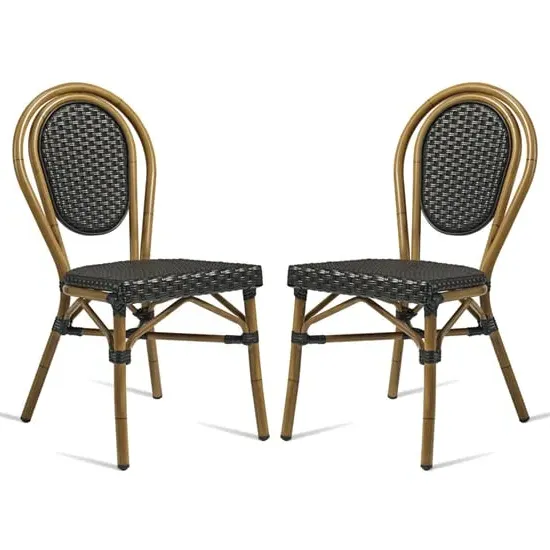 Toller Outdoor Dining Chairs - Black, Aluminium image