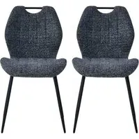 Tomah Dining Chairs Pair - Dark Grey, Fabric alternate view
