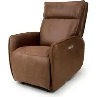 Tooele 1-Seater Recliner Sofa with Heating - Brown, Leather