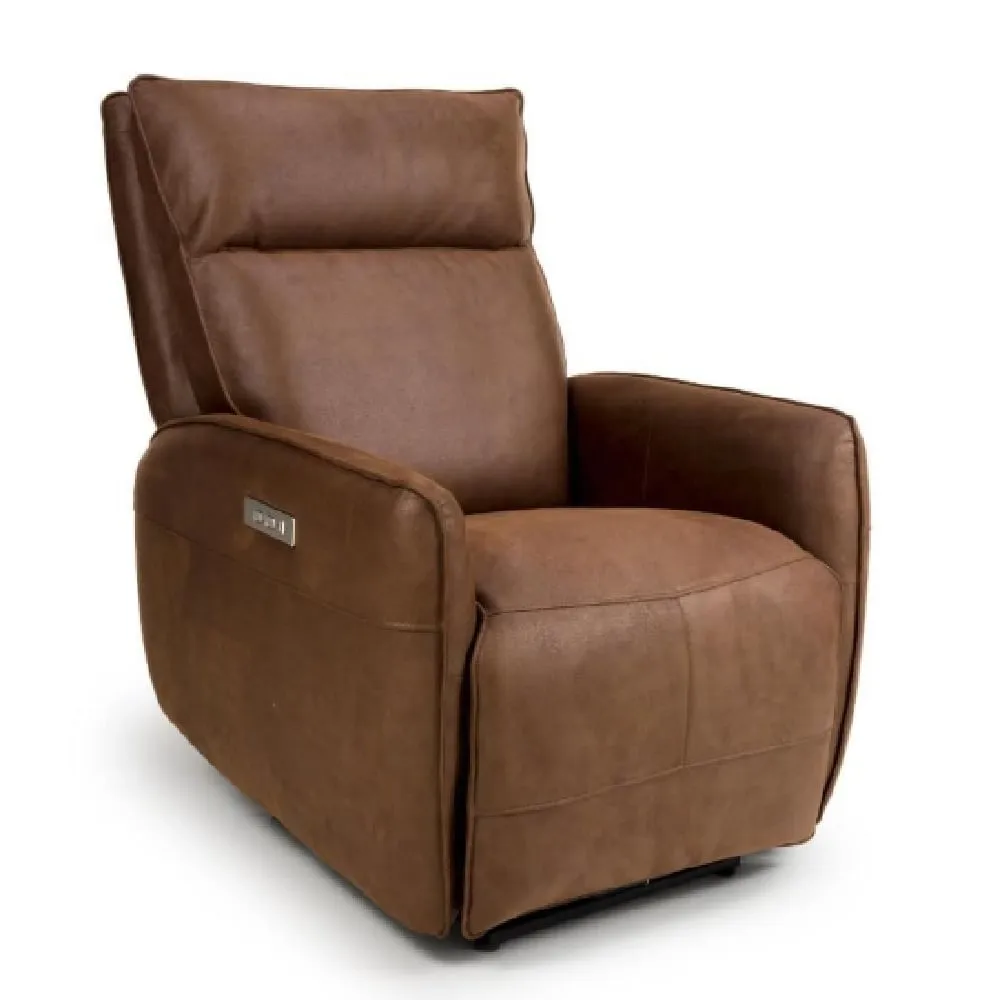Tooele 1-Seater Recliner Sofa with Heating - Brown, Leather image