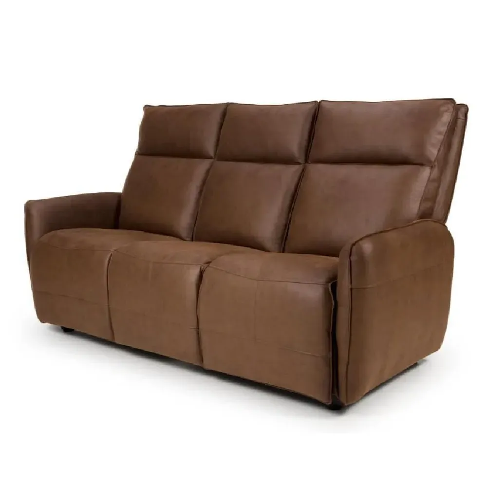 Tooele 3-Seater Sofa with Heating - Brown, Leather