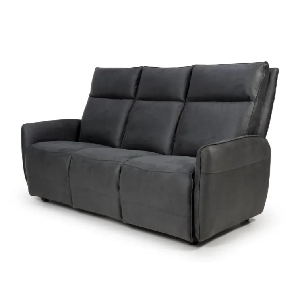 Tooele 3-Seater Sofa with Heating - Slate, Leather