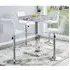 Topaz Diva Square Bar Table with 4 Ripple Stools - White