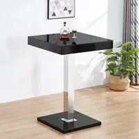 Topaz Square Bar Table - Black, Glass