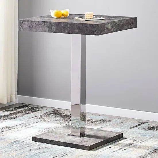Topaz Square Bar Table - Concrete Effect image