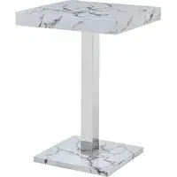 Topaz Square Bar Table - Diva Marble Effect, High Gloss