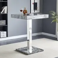 Topaz Square Bar Table - Marble Effect, MDF