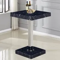 Topaz Square Bar Table - Milano Marble Effect, High Gloss