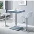Topaz Square Bar Table Set with 2 Candid Stools - White, Glass