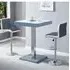 Topaz Square Bar Table Set with 2 Copez Stools - White, Glass