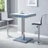 Topaz Square Bar Table Set with 2 Copez Stools - White, Glass
