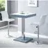 Topaz Square Bar Table Set with 2 Ripple Stools - White, Glass