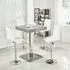 Topaz Square Bar Table Set with 4 Ripple Stools - Grey, Glass