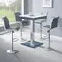 Topaz Square Bar Table Set with 4 Ritz Stools - White, Glass