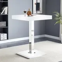 Topaz Square Bar Table - White, MDF