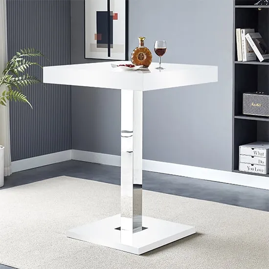 Topaz Square Bar Table - White, MDF