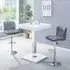 Topaz Square Bar Table with 2 Coco Stools - White, High Gloss
