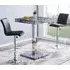 Topaz Square Bar Table with 2 Ripple Stools - Black, Marble Effect