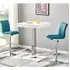 Topaz Square Bar Table with 2 Ripple Stools - Teal, White